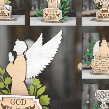 Intra απο ξύλο plywood 3mm-4mm πάχος 3D Christian Stand Decor  Δίασταση 30x20 cm INTRAFABR-119671328 - Image 1