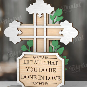 Intra απο ξύλο plywood 3mm-4mm πάχος 3D Christian Stand Decor  Δίασταση 30x20 cm INTRAFABR-119671328 - Image 5