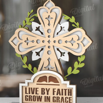 Intra απο ξύλο plywood 3mm-4mm πάχος 3D Christian Stand Decor  Δίασταση 30x20 cm INTRAFABR-119671328 - Image 10