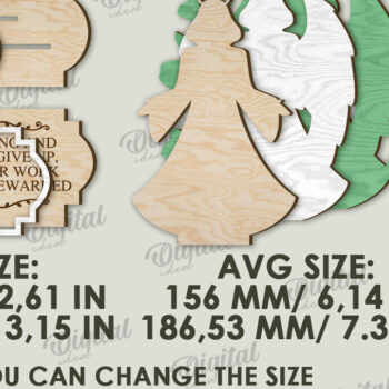 Intra απο ξύλο plywood 3mm-4mm πάχος 3D Χριστιανική όρθια διακόσμηση με λέιζερ Δίασταση 30x20 cm INTRAFABR-119722249 - Image 2