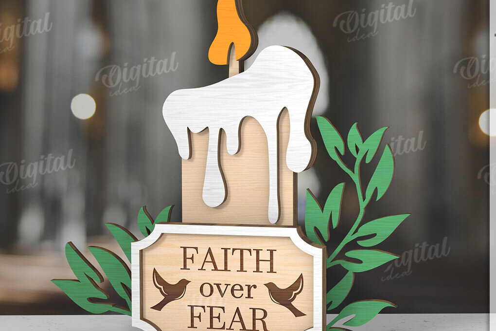 Intra απο ξύλο plywood 3mm-4mm πάχος 3D Χριστιανική όρθια διακόσμηση με λέιζερ Δίασταση 30x20 cm INTRAFABR-119722348