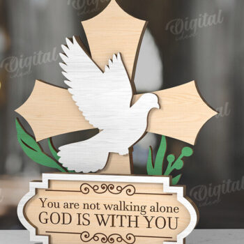 Intra απο ξύλο plywood 3mm-4mm πάχος 3D Χριστιανική όρθια διακόσμηση με λέιζερ Δίασταση 30x20 cm INTRAFABR-119722389 - Image 1