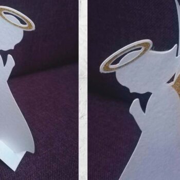 Intra απο ξύλο plywood 3mm-4mm πάχος 3d Christmas Angel | Δέσμη Γέννησης Δίασταση 15x15 cm INTRAFABR-76985561 - Image 2