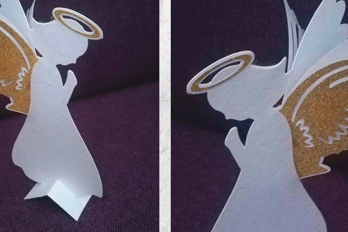Intra απο ξύλο plywood 3mm-4mm πάχος 3d Christmas Angel | Δέσμη Γέννησης Δίασταση 15x15 cm INTRAFABR-76985561 - Image 2