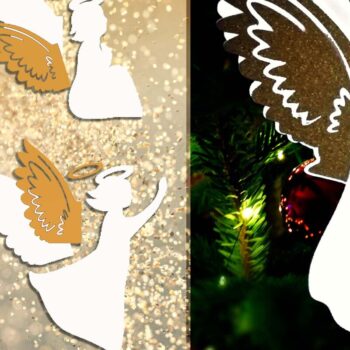 Intra απο ξύλο plywood 3mm-4mm πάχος 3d Christmas Angel | Δέσμη Γέννησης Δίασταση 15x15 cm INTRAFABR-76985561 - Image 3