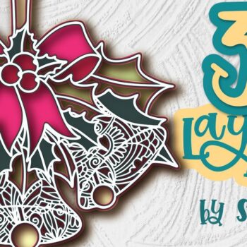Intra απο ξύλο plywood 3mm-4mm πάχος 3D Christmas Bells Layered Design Δίασταση 15x15 cm INTRAFABR-35578778 - Image 1