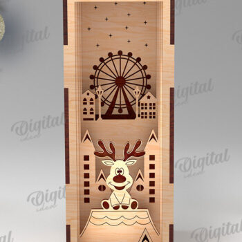 Intra απο ξύλο plywood 3mm-4mm πάχος Τρισδιάστατο χριστουγεννιάτικο βιβλίο Nook design Δίασταση 15x15 cm INTRAFABR-108452671 - Image 1