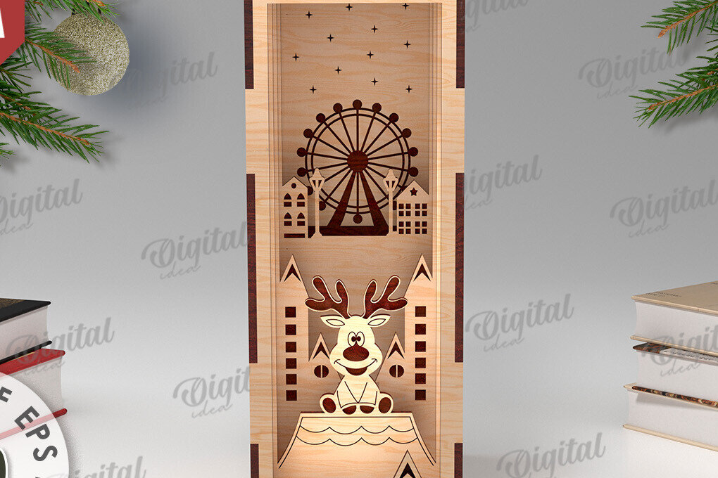 Intra απο ξύλο plywood 3mm-4mm πάχος Τρισδιάστατο χριστουγεννιάτικο βιβλίο Nook design Δίασταση 15x15 cm INTRAFABR-108452671