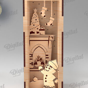 Intra απο ξύλο plywood 3mm-4mm πάχος Τρισδιάστατο χριστουγεννιάτικο βιβλίο Nook design Δίασταση 15x15 cm INTRAFABR-108452706 - Image 1