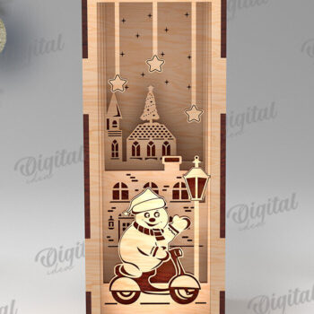 Intra απο ξύλο plywood 3mm-4mm πάχος Τρισδιάστατο χριστουγεννιάτικο βιβλίο Nook design Δίασταση 15x15 cm INTRAFABR-108452752 - Image 1