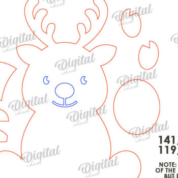 Intra απο ξύλο plywood 3mm-4mm πάχος Τρισδιάστατη Χριστουγεννιάτικο λαγουδάκι Δίασταση 15x15 cm INTRAFABR-110759270 - Image 2