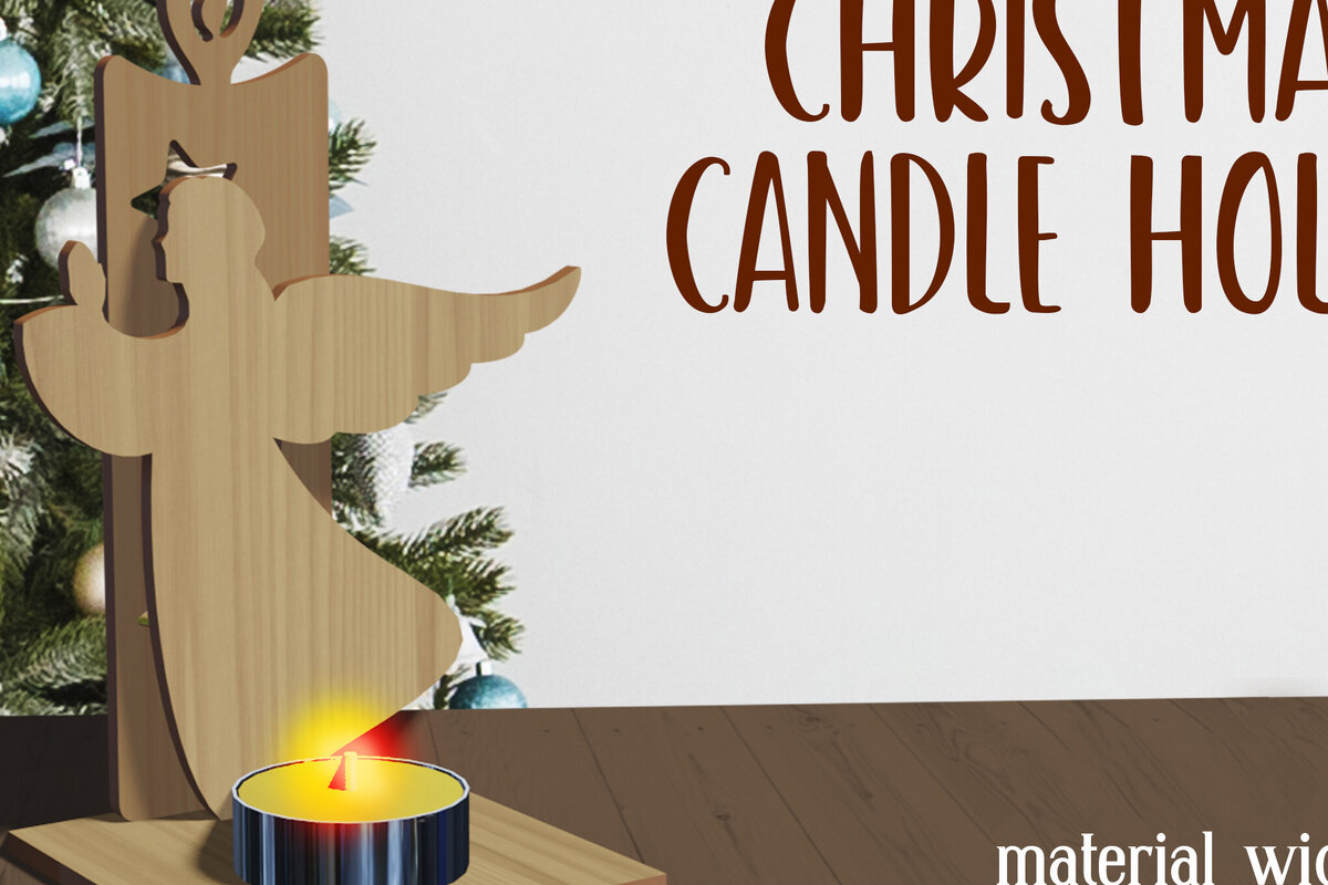 Intra απο ξύλο plywood 3mm-4mm πάχος Τρισδιάστατες χριστουγεννιάτικες κεριές κοπής με λέιζερ Δίασταση 15x15 cm INTRAFABR-80782330