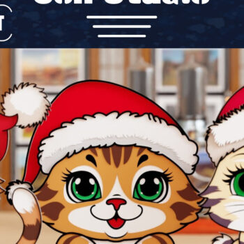 Intra απο ξύλο plywood 3mm-4mm πάχος Τρισδιάστατη χριστουγεννιάτικη γάτα Δίασταση 1500x1500 cm INTRAFABR-101944465 - Image 1