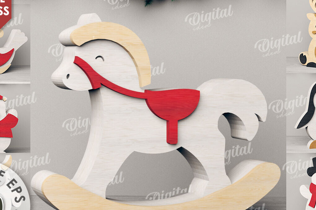 Intra απο ξύλο plywood 3mm-4mm πάχος τρισδιάστατων χριστουγεννιάτικων χαρακτήρων  Δίασταση 15x15 cm INTRAFABR-110763568