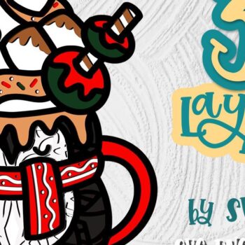 Intra απο ξύλο plywood 3mm-4mm πάχος 3D Χριστουγεννιάτικο Κακάο 04 Ζεστό Κακάο με στρώσεις Δίασταση 30x20 cm INTRAFABR-35011051 - Image 1