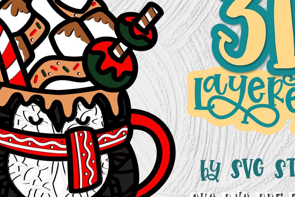 Intra απο ξύλο plywood 3mm-4mm πάχος 3D Χριστουγεννιάτικο Κακάο 04 Ζεστό Κακάο με στρώσεις Δίασταση 30x20 cm INTRAFABR-35011051