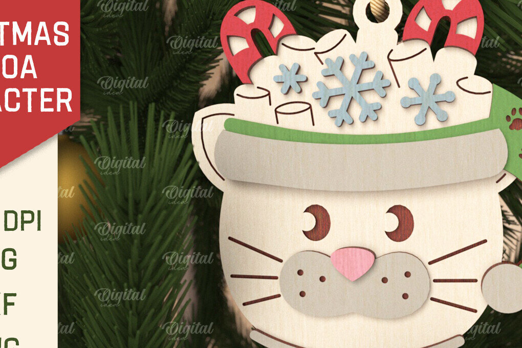 Intra απο ξύλο plywood 3mm-4mm πάχος Τρισδιάστατη Χριστουγεννιάτικη με κακάο Δίασταση 8x8 cm INTRAFABR-105753701