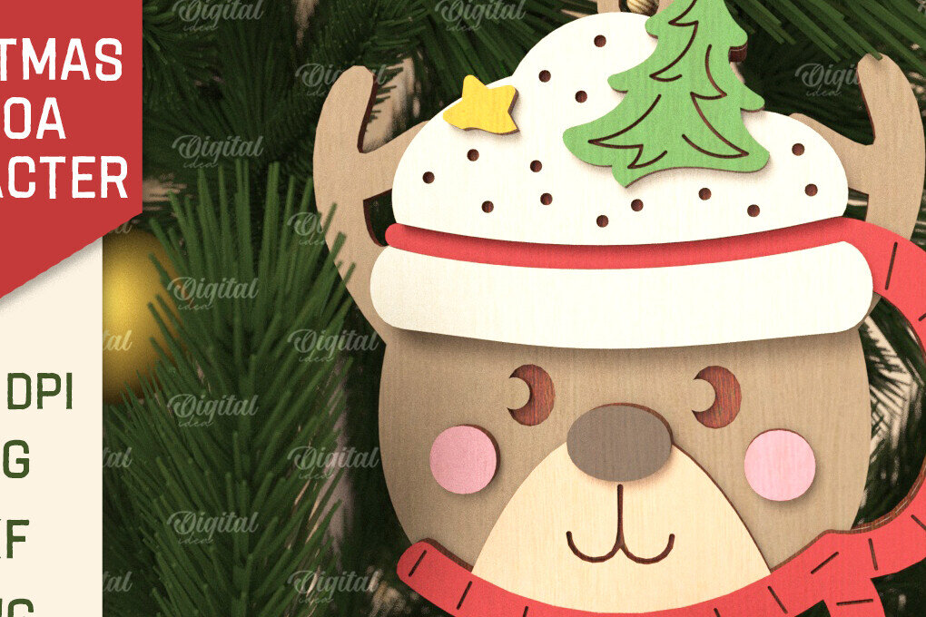 Intra απο ξύλο plywood 3mm-4mm πάχος Τρισδιάστατο Χριστουγεννιάτικο Κοπή τάρανδου με κακάο Δίασταση 8x8 cm INTRAFABR-105753354