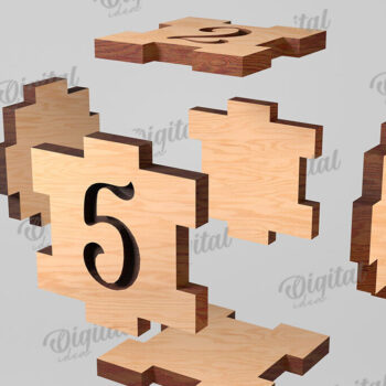 Intra απο ξύλο plywood 3mm-4mm πάχος Τρισδιάστατο σχέδιο κοπής με λέιζερ αντίστροφη μέτρηση Χριστουγέννων Δίασταση 15x15 cm INTRAFABR-110675596 - Image 2