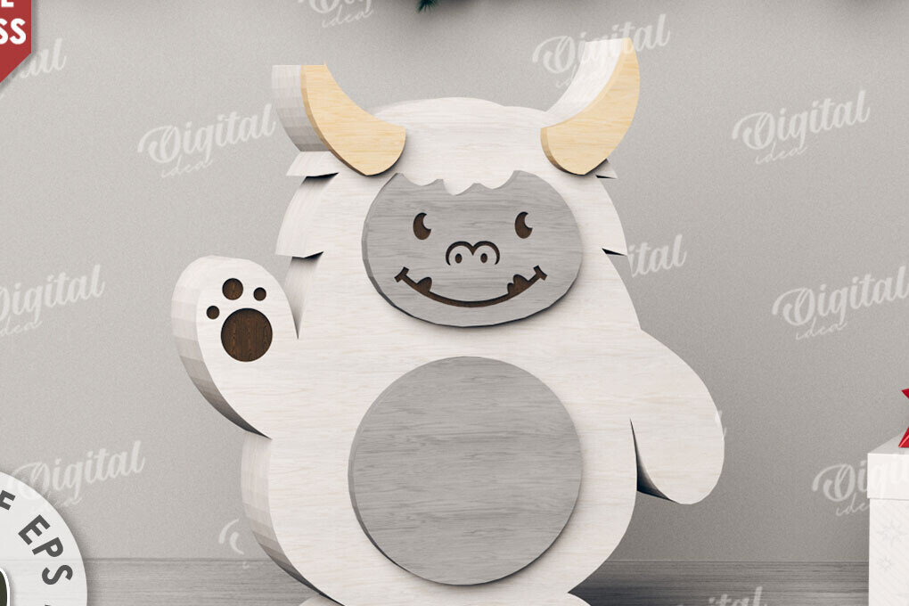 Intra απο ξύλο plywood 3mm-4mm πάχος 3D Χριστουγεννιάτικη χαριτωμένη Δίασταση 15x15 cm INTRAFABR-110761138