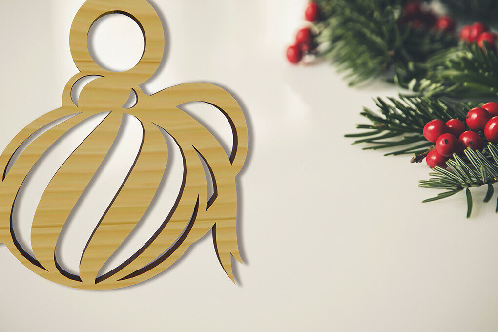 Intra απο ξύλο plywood 3mm-4mm πάχος Τρισδιάστατη χριστουγεννιάτικη διακόσμηση με λέιζερ Δίασταση 15x15 cm INTRAFABR-79220692