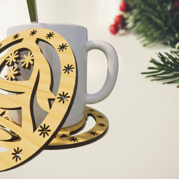 Intra απο ξύλο plywood 3mm-4mm πάχος 3D Χριστουγεννιάτικη διακόσμηση Δίασταση 15x15 cm INTRAFABR-79229018 - Image 1