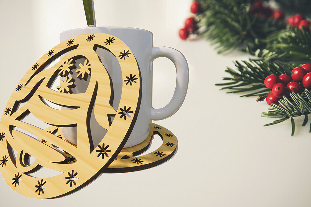 Intra απο ξύλο plywood 3mm-4mm πάχος 3D Χριστουγεννιάτικη διακόσμηση Δίασταση 15x15 cm INTRAFABR-79229018