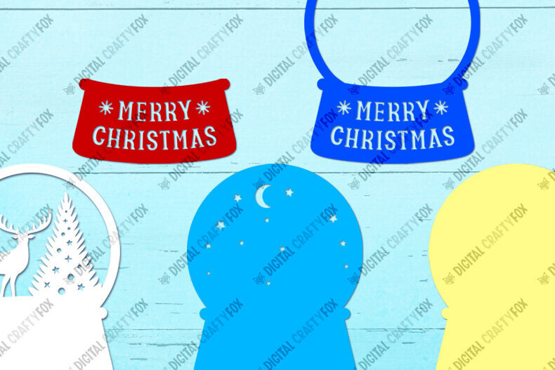 Intra απο ξύλο plywood 3mm-4mm πάχος 3D Christmas Deer Snow Globe Δίασταση 15x15 cm INTRAFABR-82276134 - Image 2