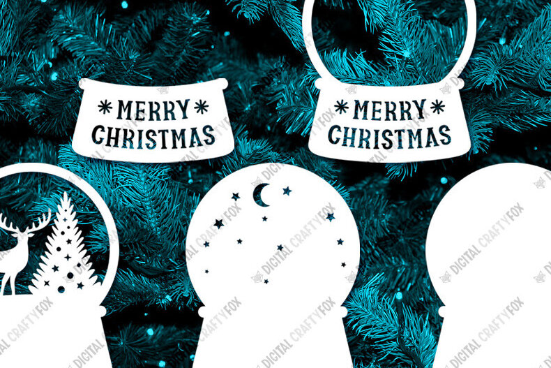 Intra απο ξύλο plywood 3mm-4mm πάχος 3D Christmas Deer Snow Globe Δίασταση 15x15 cm INTRAFABR-82276134 - Image 3