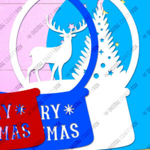Intra απο ξύλο plywood 3mm-4mm πάχος 3D Christmas Deer Snow Globe Δίασταση 15x15 cm INTRAFABR-82276134 - Image 4