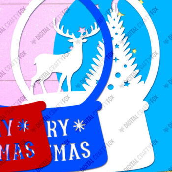 Intra απο ξύλο plywood 3mm-4mm πάχος 3D Christmas Deer Snow Globe Δίασταση 15x15 cm INTRAFABR-82276134 - Image 4