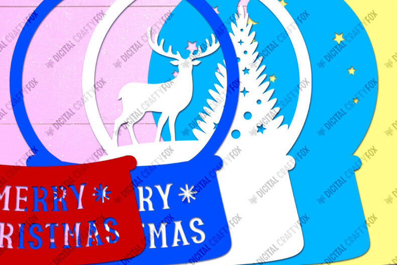Intra απο ξύλο plywood 3mm-4mm πάχος 3D Christmas Deer Snow Globe Δίασταση 15x15 cm INTRAFABR-82276134 - Image 4