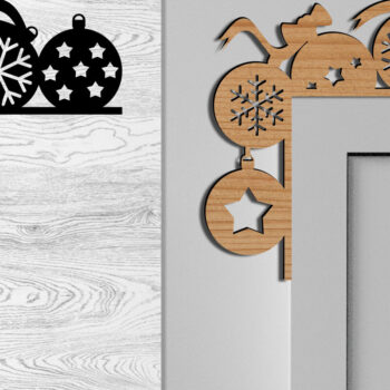 Intra απο ξύλο plywood 3mm-4mm πάχος Τρισδιάστατες χριστουγεννιάτικες γωνίες πόρτας Δίασταση 15x15 cm INTRAFABR-79692521 - Image 1