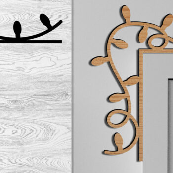 Intra απο ξύλο plywood 3mm-4mm πάχος Τρισδιάστατες χριστουγεννιάτικες γωνίες πόρτας κοπής με λέιζερ Δίασταση 15x15 cm INTRAFABR-79692500 - Image 1