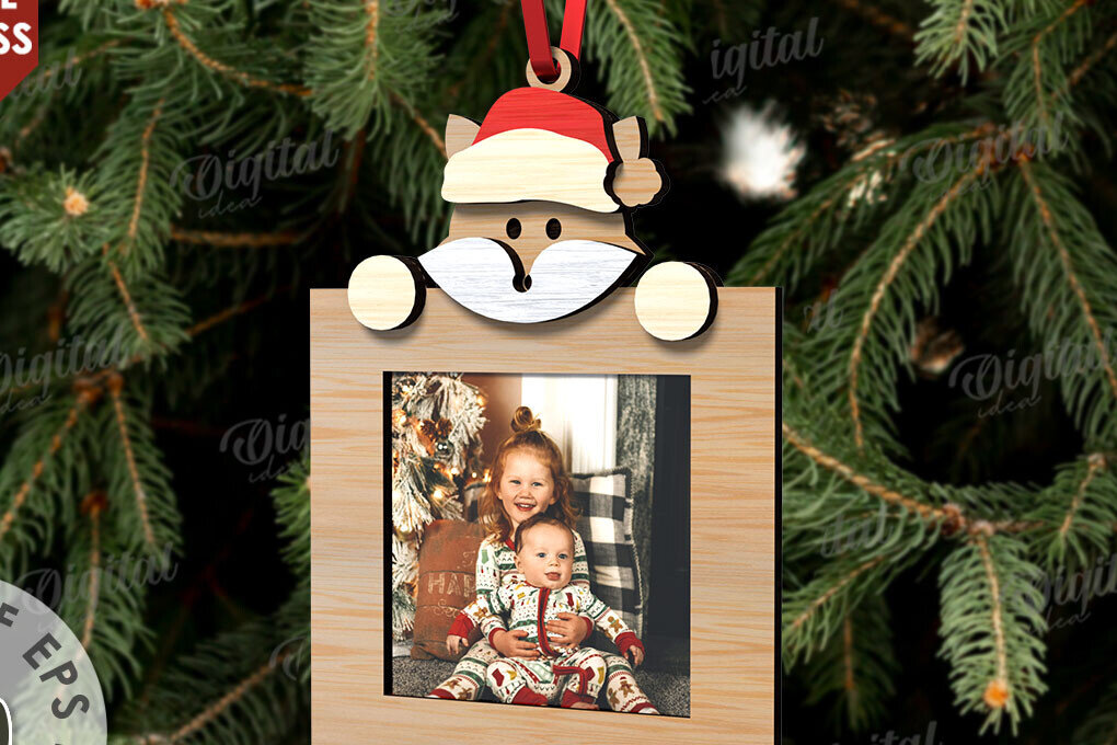 Intra απο ξύλο plywood 3mm-4mm πάχος Τρισδιάστατη χριστουγεννιάτικη κορνίζα Σχέδιο κοπής με λέιζερ Δίασταση 20x30 cm INTRAFABR-109869876