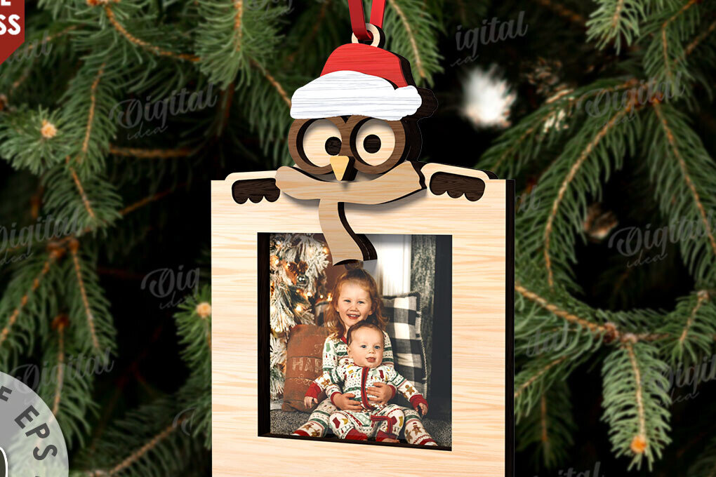 Intra απο ξύλο plywood 3mm-4mm πάχος Τρισδιάστατη χριστουγεννιάτικη κορνίζα Σχέδιο κοπής με λέιζερ Δίασταση 20x30 cm INTRAFABR-109870509