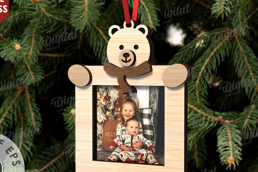 Intra απο ξύλο plywood 3mm-4mm πάχος Τρισδιάστατη χριστουγεννιάτικη κορνίζα Σχέδιο κοπής με λέιζερ Δίασταση 20x30 cm INTRAFABR-109869611