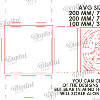 Intra απο ξύλο plywood 3mm-4mm πάχος Τρισδιάστατο χριστουγεννιάτικο κουτί δώρου Δίασταση 15x15 cm INTRAFABR-109928322 - Image 3