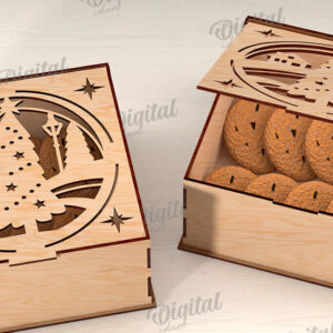 Intra απο ξύλο plywood 3mm-4mm πάχος Τρισδιάστατο χριστουγεννιάτικο κουτί δώρου Δίασταση 15x15 cm INTRAFABR-109928491