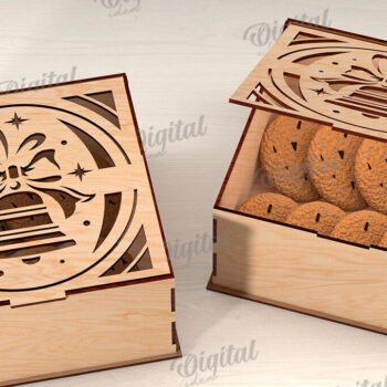 Intra απο ξύλο plywood 3mm-4mm πάχος Τρισδιάστατο χριστουγεννιάτικο κουτί δώρου Δίασταση 15x15 cm INTRAFABR-109928283 - Image 1