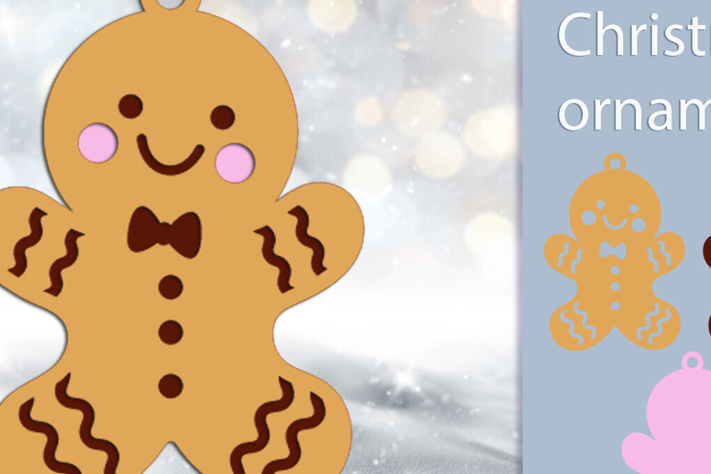 Intra απο ξύλο plywood 3mm-4mm πάχος 3D Χριστουγεννιάτικο μελόψωμο σε στρώσεις Δίασταση 15x15 cm INTRAFABR-112042991