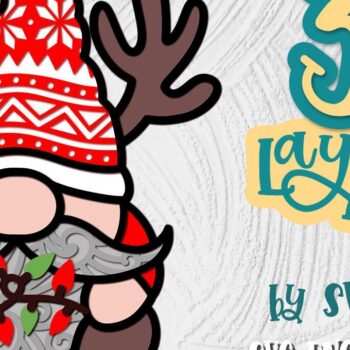 Intra απο ξύλο plywood 3mm-4mm πάχος 3D Christmas Gnome 02 Layered Design Δίασταση 15x15 cm INTRAFABR-35011863 - Image 1