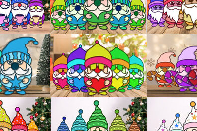 Intra απο ξύλο plywood 3mm-4mm πάχος 3D Χριστουγεννιάτικου Gnome Paper Cut Δίασταση 15x15 cm INTRAFABR-76426262