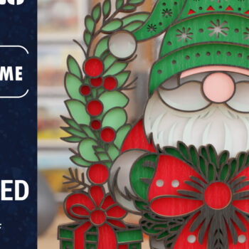 Intra απο ξύλο plywood 3mm-4mm πάχος 3D Christmas Gnome  Papercut Δίασταση 1200x1200 cm INTRAFABR-109463932 - Image 1