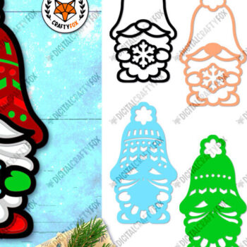 Intra απο ξύλο plywood 3mm-4mm πάχος 3D Χριστουγεννιάτικο Gnome με Snowflake Δίασταση 2500x3600 cm INTRAFABR-97371128 - Image 1