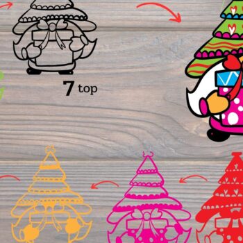 Intra απο ξύλο plywood 3mm-4mm πάχος 3D Christmas Gnomes 6 Design Δίασταση 15x15 cm INTRAFABR-85049281 - Image 4