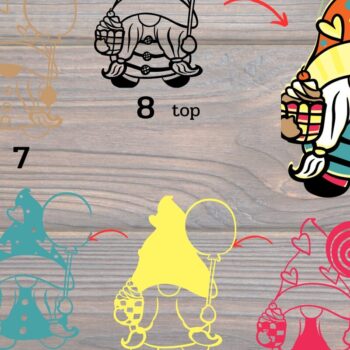 Intra απο ξύλο plywood 3mm-4mm πάχος 3D Christmas Gnomes 6 Design Δίασταση 15x15 cm INTRAFABR-85049281 - Image 5