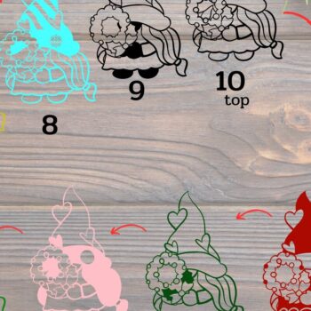 Intra απο ξύλο plywood 3mm-4mm πάχος 3D Christmas Gnomes 6 Design Δίασταση 15x15 cm INTRAFABR-85049281 - Image 6