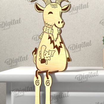 Intra απο ξύλο plywood 3mm-4mm πάχος 3D Χριστουγεννιάτικο κατσίκας Δίασταση 15x15 cm INTRAFABR-111128760 - Image 1