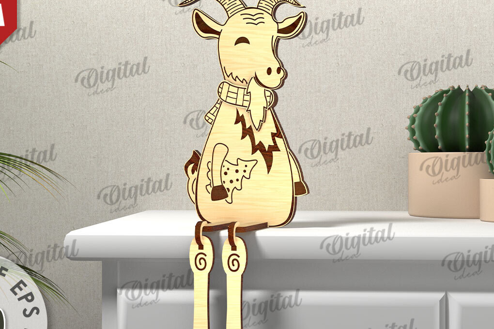 Intra απο ξύλο plywood 3mm-4mm πάχος 3D Χριστουγεννιάτικο κατσίκας Δίασταση 15x15 cm INTRAFABR-111128760